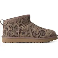 Ugg für Damen. 1180623 Classic Ultra Mini Spotted Lederstiefeletten braun (39), Wohnung, Keine, Lässig, Tierdruck