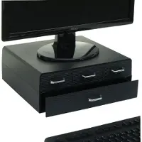Mendler Monitorerhöhung MCW-L99, Monitorständer Bildschirmerhöhung Aufbewahrungsbox mit 4 Schubladen und 15 Fächern 13x34x31cm