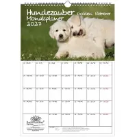 Seelenzauber GmbH Hundezauber Golden Retriever Planer DIN A3 Kalender für 2027 Welpen und Hunde - Inhalt: 1x Kalender 1x Weihnachtsanhänger 1x Grußanhänger (gesamt 3 Teile)