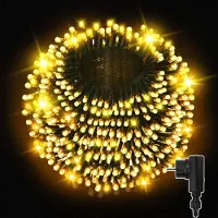 Eikuavons Lichterketten 300 LED, 30 m, Warmweiß, 31 V, 8 Modi, IP44, mit schwarzem Kabel, mit 5 m Zuleitung, für Weihnachten
