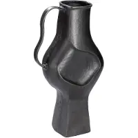 Gilde Tischvase "Vase Antigua mit Henkel", schwarz, B:24cm H:43cm T:15cm, Aluminium, Vasen, Tischvase