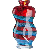 Gilde Tischvase "Gesichtsvase Franco", bunt (blau, rot), B:17cm H:34cm T:11cm, Glas, Vasen, Tischvase