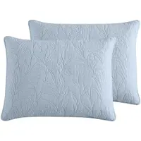 Tommy Bahama Home | Costa Sera Collection | 100% weiche, gebürstete Baumwolle, vorgewaschen für Weichheit, 2er Pack King Sham Set für Schlafzimmer Nachbildung, 53,3 x 94 cm, blau