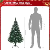 FANNOU Weihnachtsbaum, 1 Stück, grün, 4ft, 300 Spitzen, PVC, weiß bespitzt, für Weihnachten
