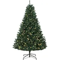 Dopwii Weihnachtsbaum, 550 warmweiße LEDs, 1494 Zweige, flammhemmend, Kunststoff/Metall, 180 x 112 cm, Grün