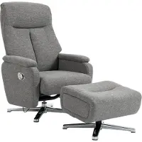 Dopwii Relaxsessel manuell verstellbar Loungesessel mit Hocker Dunkelgrau