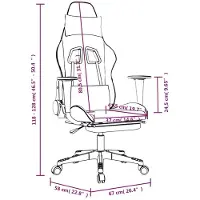 vidaXL Gaming-Stuhl mit Massage & Fußstütze Schwarz & Weiß Kunstleder