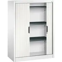 C+P Rollladenschrank Omnispace, 3 OH, abschließbar, B 1000 x T 420 x H 1345 mm, Stahl/Kunststoff, verkehrsweiß