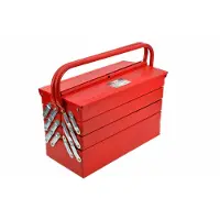 AWTOOLS Metall-Werkzeugkasten 7 Fächer 25x20x43 cm pulverbeschichtet