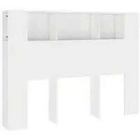 vidaXL Kopfteil mit Ablagen Weiß 140x18,5x104,5 cm