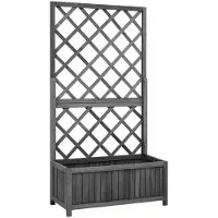 vidaXL Garten-Spalier mit Blumenkasten Schwarz 70x30x135 cm Tannenholz