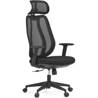 Hjh OFFICE Profi Bürostuhl Filaro Ergonomischer Schreibtischstuhl mit Armlehnen (höhenverstellbar) Stoff / Netzstoff Schwarz Drehstuhl für Büro, Zuhause