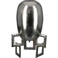 Gilde Tischvase "Vase Rocket", silber (silberfarben), B:25cm H:40cm T:25cm, Aluminium, Vasen, Tischvase