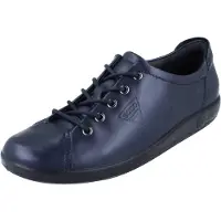 Ecco Soft 2.0 Lace Damenhalbschuh marine blau Glattleder - Größe: 39