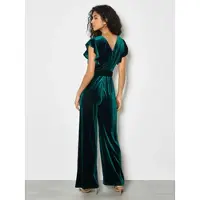 Apricot Jumpsuit "Partyjumpsuit", Damen, Gr. XS (34), N-Gr, grün, gewebt, Obermaterial: 100% Polyester PES., uni, normal lang, Rundhals, Overalls Jumpsuit, aus Samt