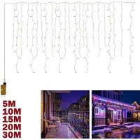 VA-Cerulean LED Eiszapfen-Girlande 5 m 200 LEDs Bunt 8 Modi Außen Weihnachtsdeko