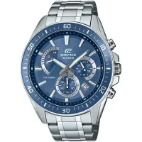 Casio Edifice EFR-552D-2AVUEF Herren-Chronographenuhr Blaues Zifferblatt Edelstahlarmband 47mm 10 Bar