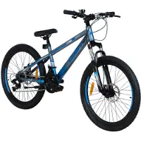 DaviBikes Mountainbike Kinderfahrrad Davi Terrano 24 Zoll, 130–160 cm, 21 Gänge, Grau/Blau