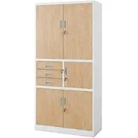 Jan Nowak Aktenschrank mit Schubladen und Tresor FILIP II Weiß-Sonoma-Eiche 90 x 185 x 40 cm