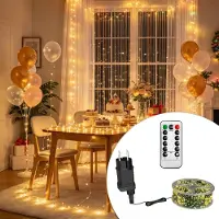 YARDIN Kupferdraht-Dekoleuchte 200m 2000LED Warmweiß, LED Dekoleuchte, Stimmungsbeleuchtung mit Fernbedienung, Timer, 8 Lichtmodi