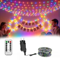 NaiZy Kupferdraht LED-Dekoleuchte 30m 300LED Mehrfarbig, Festbeleuchtung, Weihnachtsbeleuchtung mit Fernbedienung, Timer, 8 Lichtmodi