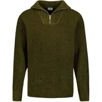 No-excess Half-Zip Pullover Chenille Olive - XXL
