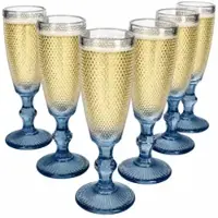 MamboCat 6er Set Saphir Sektgläser blau 150ml Sektflöte Prosecco Champagner Sektkelch