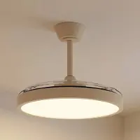 LINDBY LED-Deckenventilator Orasu, Ø 107 cm, beige, CCT Orasu, creme / amber, für Wohn- / Esszimmer, Metall, Modern