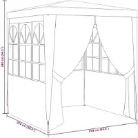 vidaXL Profi-Partyzelt mit Seitenwänden 2,5x2,5 m Blau 90 g/m²