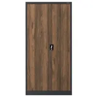 Jan Nowak Metallschrank mit Stauraum Anthrazit Nussbaum TOMASZ 185x90x45 cm