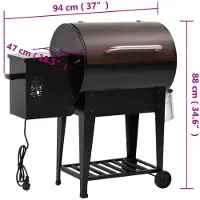 vidaXL Pelletgrill mit Ablage Schwarz 94 cm Eisen