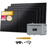 Growatt Balkonkraftwerk mit Speicher NEXA 2000 All-in-One 2048Wh Speicher mit 4x LONGi Hi-MO X10 525Wp BC Bifaziale Solarmodule(0% MwSt)