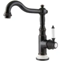 PaulGurkes Nostalgie Waschtischarmatur schwarze Küchenarmatur im Retrodesign