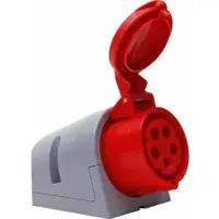 Kopp 101603005 CEE-Wandsteckdose TURBO TWIST (schraubenloser Anschluss) mit Klappdeckel, 5-polig - 10 Stück