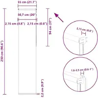 vidaXL Verdunkelungsrollo Grau 55x230 cm Stoffbreite 50,7 cm Polyester