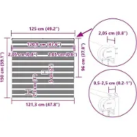 vidaXL Doppelrollo Dunkelgrau 125x150 cm Stoffbreite 120,9 cm Polyester