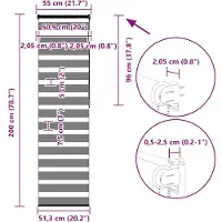 vidaXL Doppelrollo Weiß 55x200 cm Stoffbreite 50,9 cm Polyester