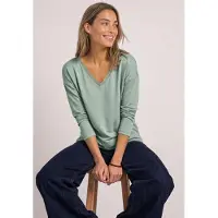 Street One Langarmshirt Spitzendetail, soft durch Viskosemix, unifarben