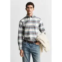 Gant Reg Oxford Check Shirt Woody Green Größe: L | Casual hemden Outlet | Herren | Grün