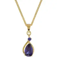 Trendor 31292 Blauer Anhänger Gold 333/8K mit Vergoldeter Silberkette
