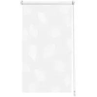 Sekey Blickdicht Rollo Seitenzugrollo ohne Bohren Klemmfix Muster Rollo Fensterrollo Blatt Weiß 100x150cm