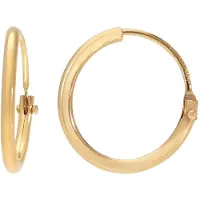 Trendor 31176 Creolen Ohrringe Gold 585/14K Huggies Ø 13 mm Breite 1,3 mm