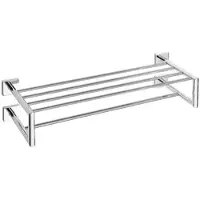 BRILLANTBAD META Doppelhandtuchablage Messing Chrom poliert 655x160x225 mm für Bad & Küche >> zum Bohren