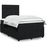 vidaXL Boxspringbett mit Matratze Schwarz 120x190 cm Samt