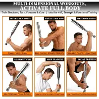 Markenlos Dailygoods - Macebell verstellbar 3–8 kg - Massives Stahl-Indian Clubbell - Antirutschgriff - Für Zuhause und im Fitnessstudio - Krafttraining