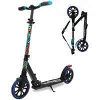 Merkloos Kinderroller Tretroller Scooter - Faltbar - Höhenverstellbarer Lenker - Max. 100 kg - 20 bis 22 cm Rollen