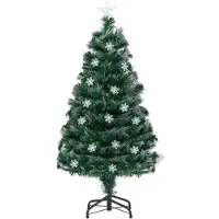KOMFOTTEU künstlicher Weihnachtsbaum mit Lichtern, Tannenbaum mit 8 Lichtmodi, Christbaum mit klappbarem Sockel, Weihnachtsdekoration für Haus, Büro, Geschäf (120 cm)