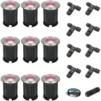 HOFTRONIC™ hoftronicsmart LED-Bodeneinbaustrahler 9x 5,5W GU10 RGBWW IP67 Edelstahl