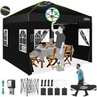 Merkloos Faltbarer Partyzelt - Oxford 210D - 3 x 3 Meter - Wasserdicht - Silberfarben