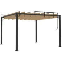 Selius Pergola mit Lamellendach – 3 x 3 Meter – Aluminiumrahmen – Farbe: Taupe – Wasserdichte Überdachung – Für Garten, Terrasse, Pool
